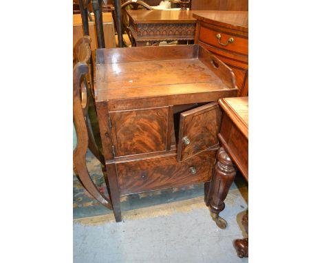 George III mahogany tray top night commode 