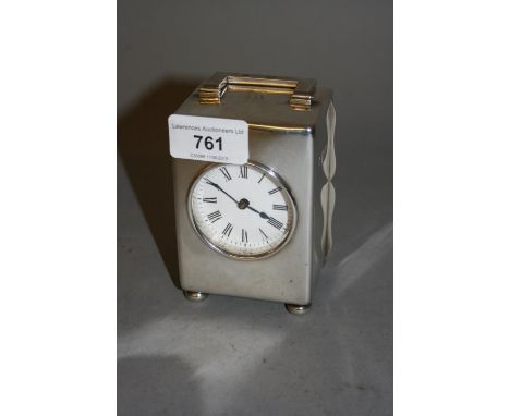 London silver cased carriage clock, the circular enamel dial having Roman numerals with a single train movement, London 1900 