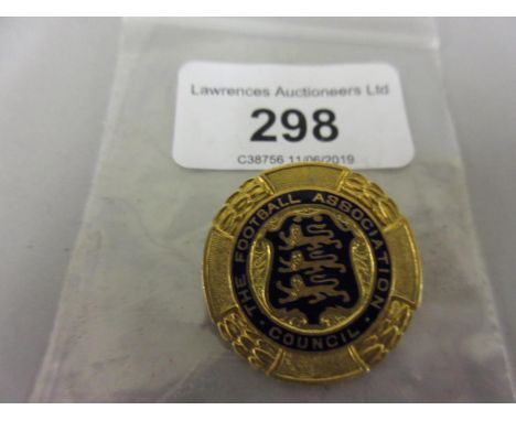 9ct Gold and enamel Football Association Council badge, season 1921 / 22 