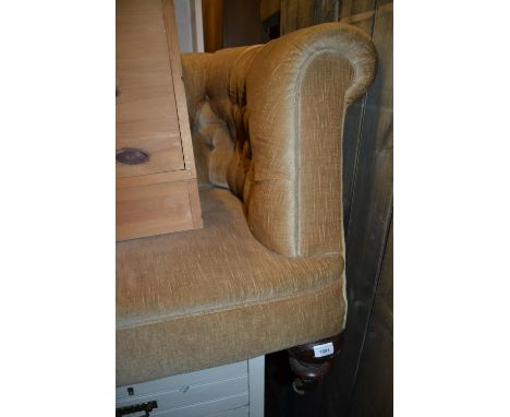 Victorian button upholstered sofa on turned supports 