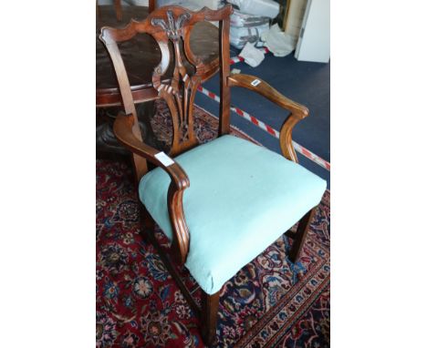 A Chippendale style mahogany armchair