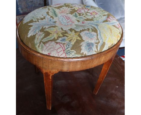 A George III mahogany tapestry top stool