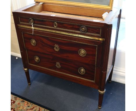 A French mahogany and ormolu commode 81cm