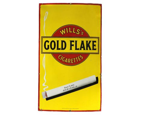 An enamel advertising sign,for 'Will's Gold Flake Cigarettes', issued by the Imperial Tobacco Company (of Great Britain &amp;