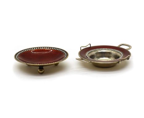A Norwegian silver ashtray,early 20th century, before 1905, by David Anderson, Oslo, of twin handled form with two rests, the