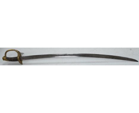 A German c.1860 light cavalry trooper’s sword by WRK, with German government inspector’s marks, 89.5cm. Condition - good * Du