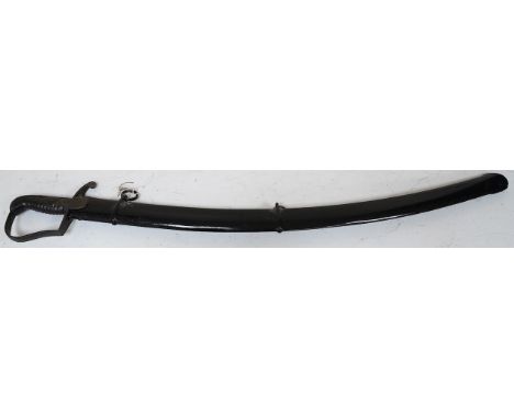 A 1796 pattern light cavalry trooper’s sword in scabbard, blade 82.5cm. Condition - well worn and overpainted. * Due to new s