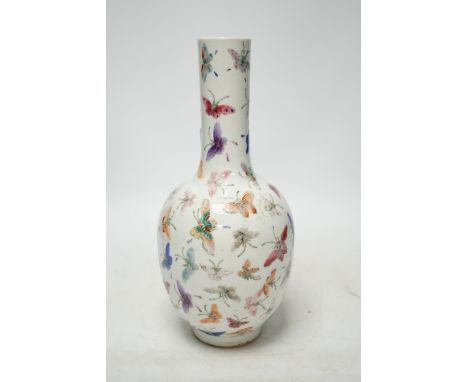 A Chinese famille rose ‘butterflies’ vase, 29cm high. Condition - good, light scratches to footrim, otherwise good. Guangxu m