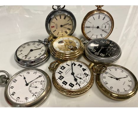 Watches - British Rail pocket watch, BR (M), serial number 21474, white dial, Arabic numeral, subsidiary dial, stem wind 15 j