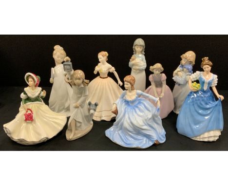 Doulton figures and others including; Helen HN3601, Pretty Ladies; Coalport figures including; Lisa, Geraldine; Nao figures (