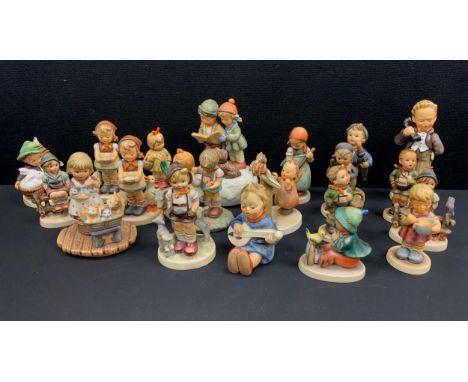 Ceramics - Goebel Hummel Figures - Chef Hello, Be Patient, Little Goat Herder, Playmates, Hayside Harmony, Bird Duet, Baking 