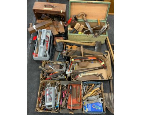 Tools - woodworking, engineering, mechanic’s and gardening inc Stanley no 5 and 400 planes others wooden spanners, saws, hand