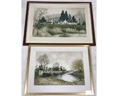 Jeremy King (British b.1933): Countryside Winter Scene, limited edition print 120/200 signed in pencil together with another 