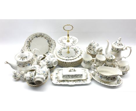 Royal Albert Brigadoon pattern dinner, tea and coffee service comprising eight teacups &amp; saucers, eight tea plates, teapo