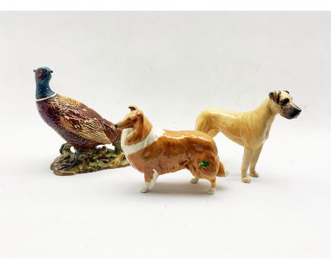 Three Beswick figures comprising a model of a pheasant no. 1225, Lochinvar Lady Park and CH Ruler of Ouborou (3)