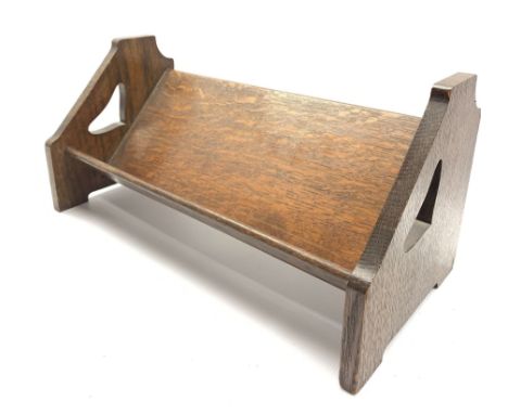 Arts &amp; Crafts oak book trough retailed by Liberty of London, L46cm 