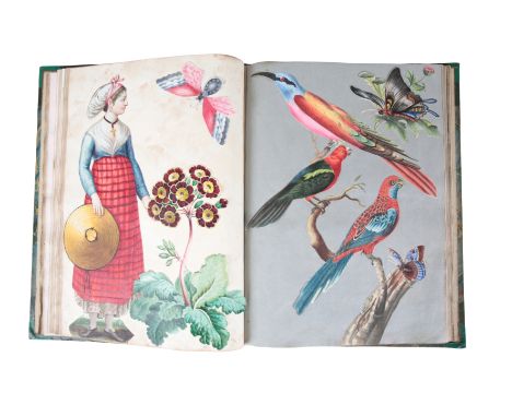 TWO EARLY 19TH CENTURY SCRAP ALBUMS compiled by Anna Maria Ewen (1786-1857), continued by Charlotte Maria Ewen (1833-1915) an