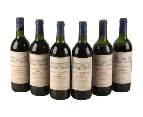 CHÂTEAU DU PLANTER BORDEAUX 1986six 75cl bottles (6)