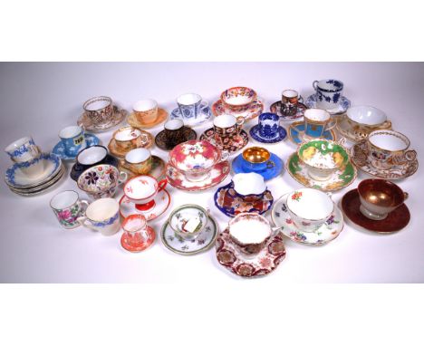 A QUANTITY OF MOSTLY EARLY 20TH CENTURY CABINET CUPS AND SAUCERSincluding Wedgwood, Spode, Shelley and sundryPink coalport du