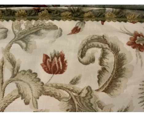 CURTAINS; A PAIR OF 'BENNISON ZANZIBAR' LINED AND INTERLINED CURTAINSWith foliate decoration, each 100cm wide; 245cm longGood