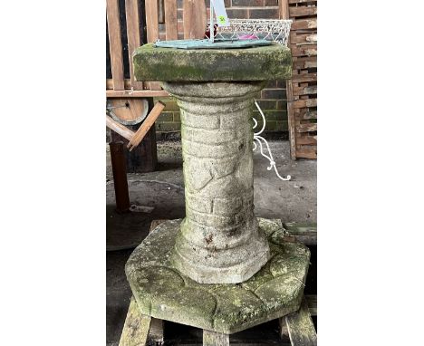 A MODERN RECONSTITUTED STONE SUNDIAL60cm diameter; 86cm high