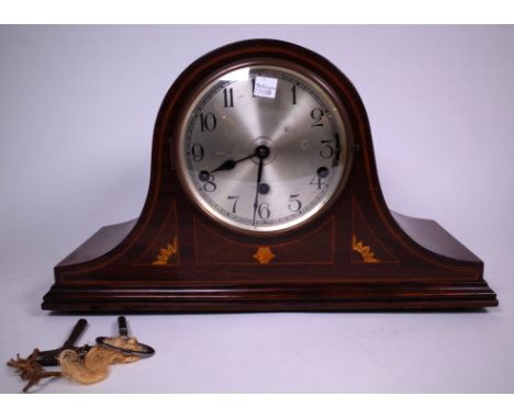 NAPOLEON HAT QUARTER CHIME MANTEL CLOCK43cm wide; 24cm high