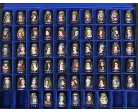 A set of fifty six silver and enamel thimbles by Peter Swingler _ The Kings And Queens of England from William I (1066-1087) 