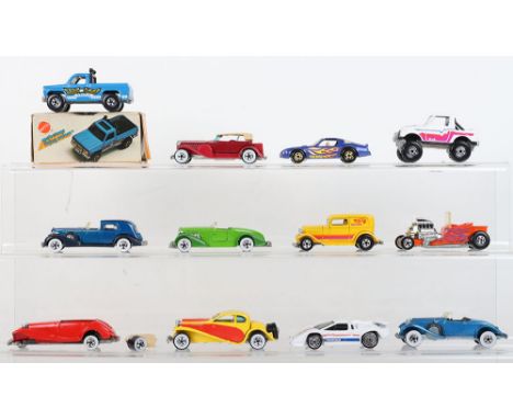Mattel Hot Wheels Hong Kong/ Malaysia, boxed 2509, Eagle Chevy, unboxed:  Classic Caddy, Doozie Duesenberg, 44 Hot Bird, 4 x 