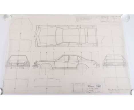 Scarce Original Corgi Toys/Mettoy Co.Ltd Northampton C290 Kojaks Buick Century Custom Hardtop Sedan Factory Drawing, dated 19