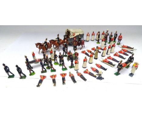 Britains recast Royal Army Medical Corps with some conversions, all repainted (Condition Excellent-Very Good, ten damaged) (7