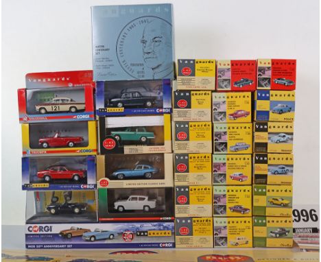 Collection of boxed Vanguard 1:43 scale model diecast cars, twenty-six various classic cars and two sets, excellent boxed con