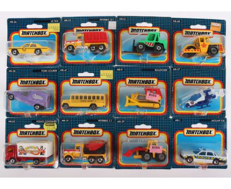 A Quantity Matchbox Superfast 1991 Blister Pack Issues, Including: Thailand@1991  MB-1 Jaguar XJ6 Police,MB-9 Bulldozer, MB-1