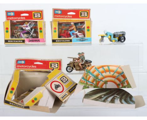 Britains 9680 Chopper Motorcycle, 9689 Harley Davidson Buzz Motorcycle, models are in excellent original condition, boxes are