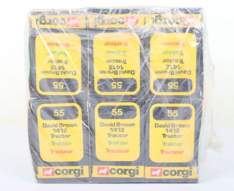 Corgi Trade Pack of six 55 David Brown 1412 Tractors in mint boxed factory shrunk wrap condition.