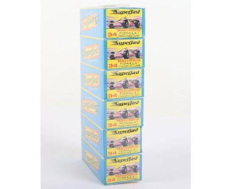 Matchbox Lesney Superfast Trade pack of six 34d Formula 1 Racing Car, I style box, in mint boxed shrunk wrapped original seal