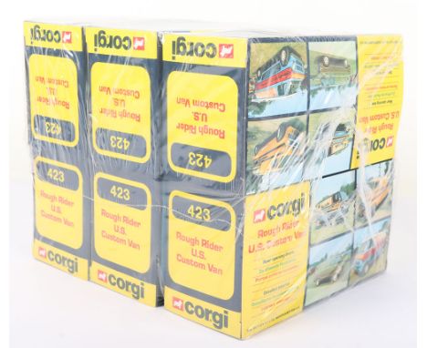 Corgi Trade Pack of six 423 Rough Rider U.S. Custom Vans, in mint boxed factory shrunk wrap sealed condition.