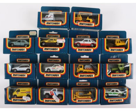 Fourteen Matchbox Superfast 1987/89/90 Boxed Issues, Including: Macau@1987 MB-9 Bulldozer, MB-32 Excavator,  MB-35 Ford Bronc