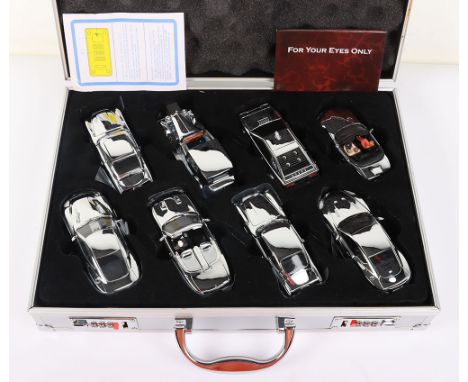 Corgi Bondex1 James Bond Special Edition Chrome Plated 8 piece Gift Set, contains: Aston Martin DB5 Casino Royale, Rolls Royc