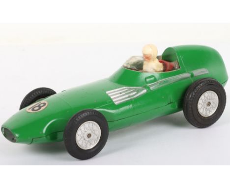 A large Mettoy 1:18 scale die-cast Vanwall racing car, 1950s, finished in mid green with RN18, silver exhaust, red seat with 