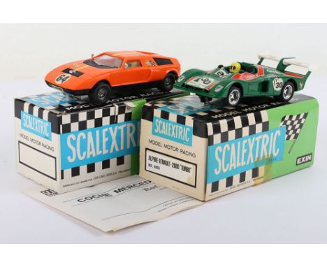 Two Boxed  Spanish Scalextric Slot Cars, Ref: 404 Mercedes C-111, orange body, in excellent original condition and Ref:4053 A