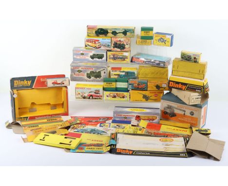 A Quantity of Dinky. Corgi Toys Boxes, including: Dinky, 70D twin engine fighter trade box, 70E  Meteor trade box, 295 Atlant