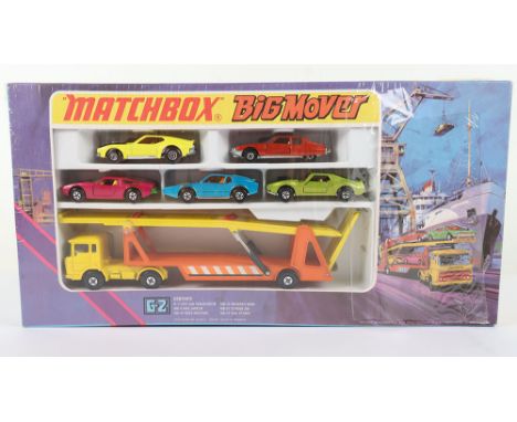 Matchbox Lesney G-2 Big Mover Superfast Gift Set, circa 1973,contains: K-11 DAF Car Transporter, MB-9 AMX Javelin, MB-32 Mase