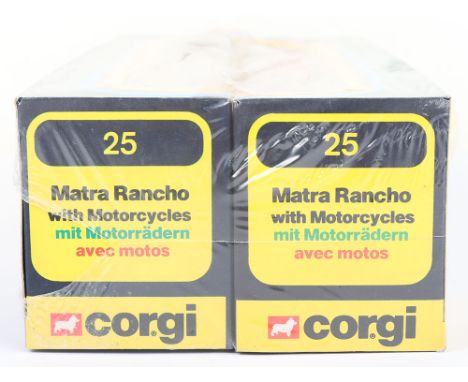 Corgi Trade Pack of two 25  Matra Rancho with Motorcycles sets, red Rancho’s  in mint boxed factory shrunk wrap condition, on