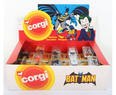 Scarce E4526 Corgi Juniors Batman, The Joker, Penguin Shop Counter Display contains blister packs: 2 x 20 Penguinmobiles, 3 x