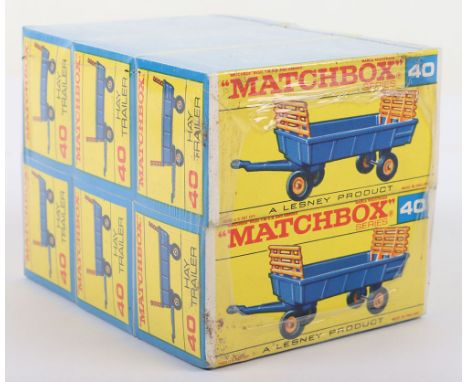 Matchbox Lesney Regular wheels Trade pack of six 40c Hay Trailers, F style box, in mint boxed shrunk wrapped original sealed 