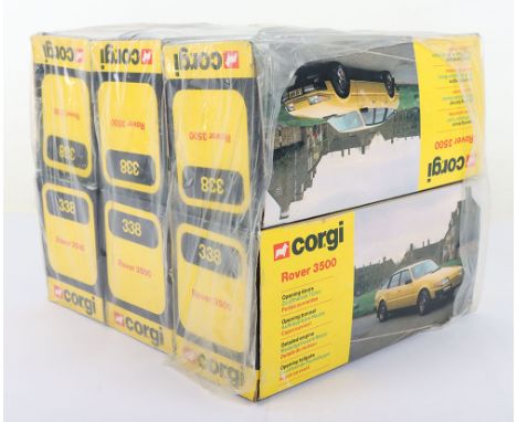 Corgi Trade Pack of six 338 Rover 3500, metallic blue, in mint boxed factory shrunk wrap condition, tear to shrink wrap to on