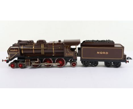JEP (French) 0 gauge electric 4-6-2 Nord locomotive and tender, 12volt, engine with external piping, cylinders, smoke deflect