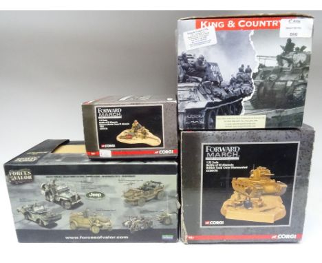 King & Country EA42 SAS Desert Bentley with twin Lewis Guns, Bren Gun and Driver, and 1/32 scale Forward March CC59178 Alamei