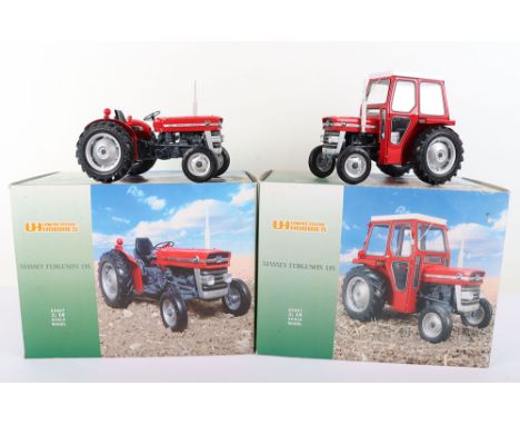 Two Universal Hobbies Boxed Tractors, Including: 1:16 scale Massey Ferguson 135, UH2697U, and 1:16 scale Massey Ferguson 135,