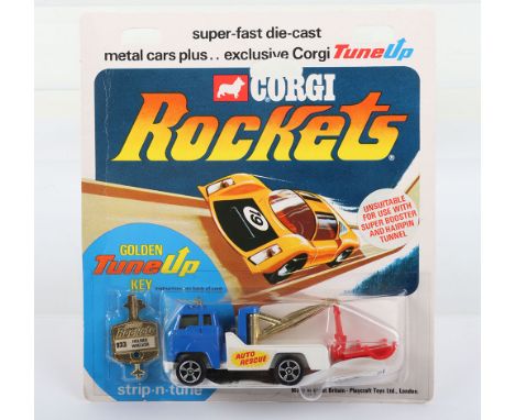 Corgi Rockets 933 Holmes Wrecker, with towing cradle, ‘Auto Rescue’  scarce blue cab/white back, golden tune up key, in mint 